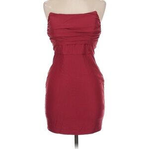 Elegant Strapless Red Dress